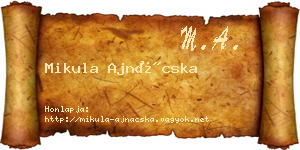 Mikula Ajnácska névjegykártya